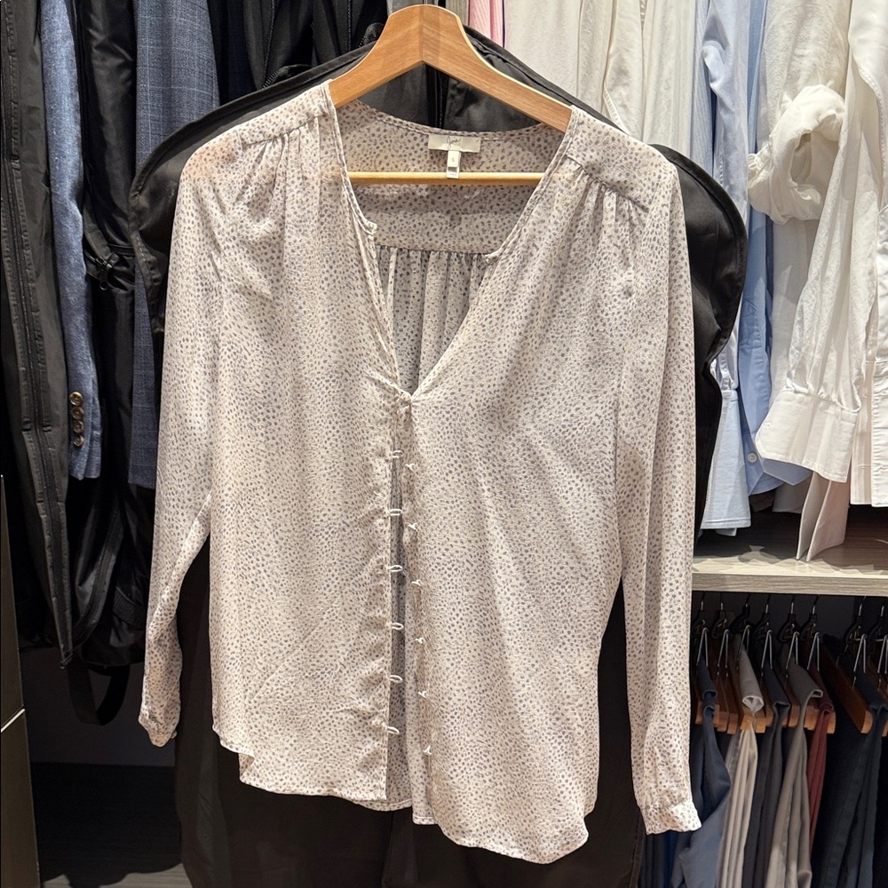 Joie Cream Blouse with Delicate Pattern